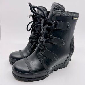 SOREL Joan Rain Wedge Size 8 Black